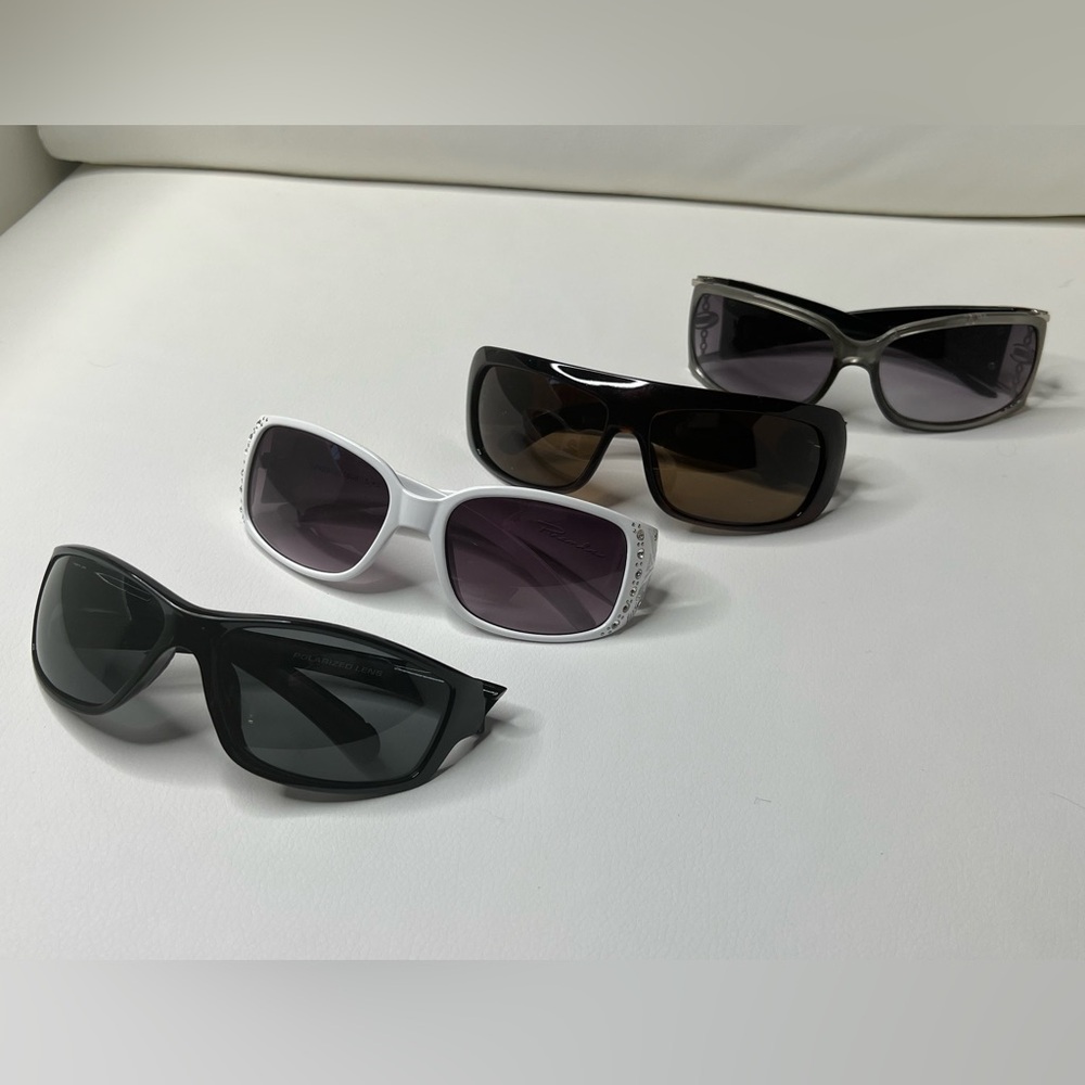 Stylish Women's Sunglasses Set - Black, White, Brown